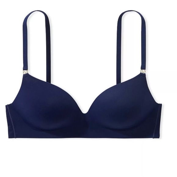 New Victoria Secret 36B Love Cloud Wireless Push-up Bra Blue NWT - Picture 3 of 8